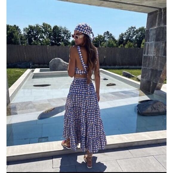 Zara Geometric Print Tiered Maxi Skirt - Picture 5 of 8